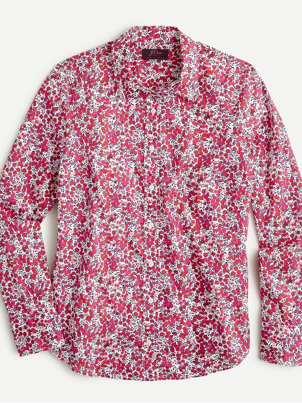 J. Crew Pink and White Floral Button-Down Shirt